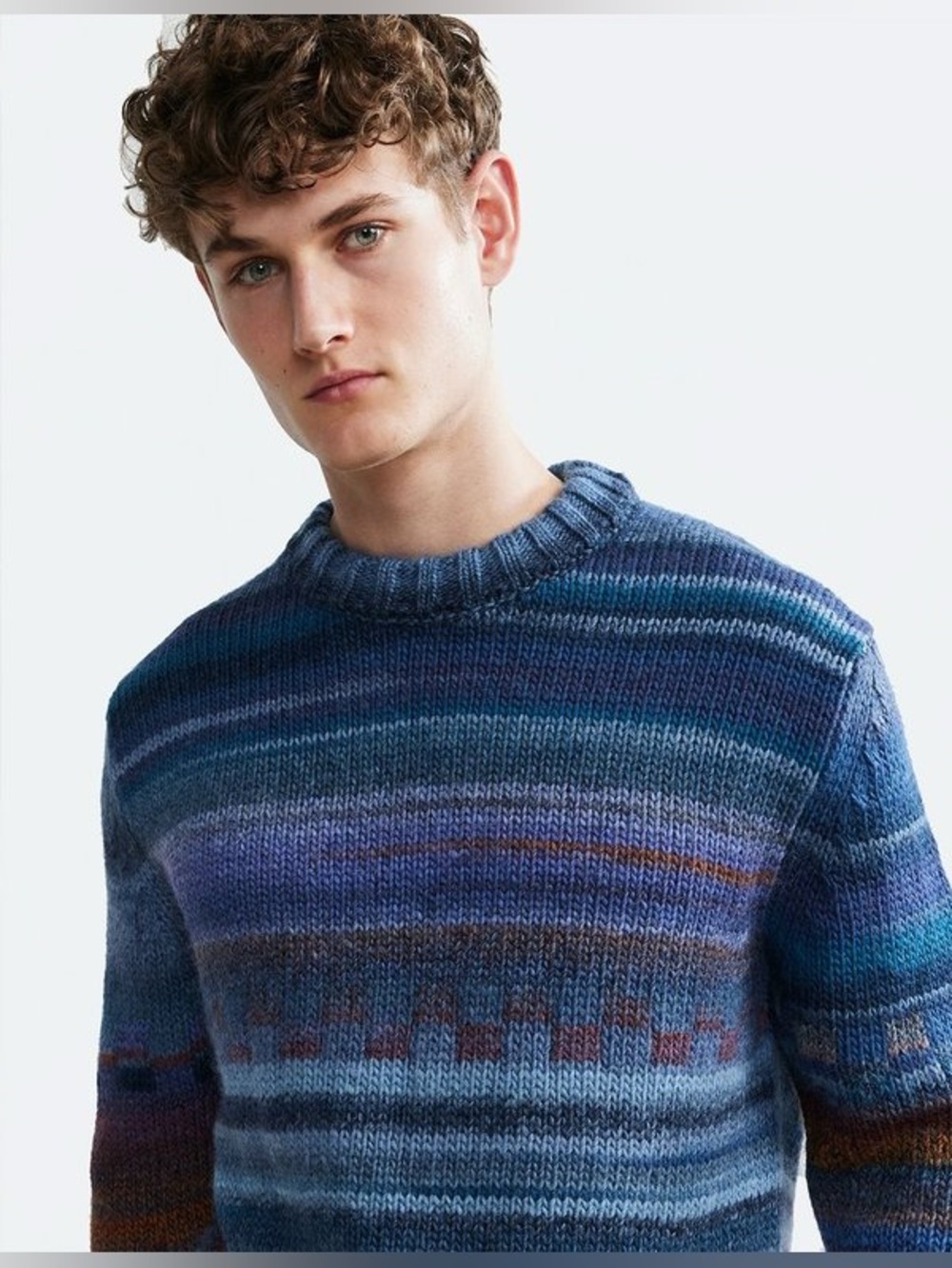 NWT NN07 No Nationality Jackson Abstract Wool Sweater Multi Color size XL
